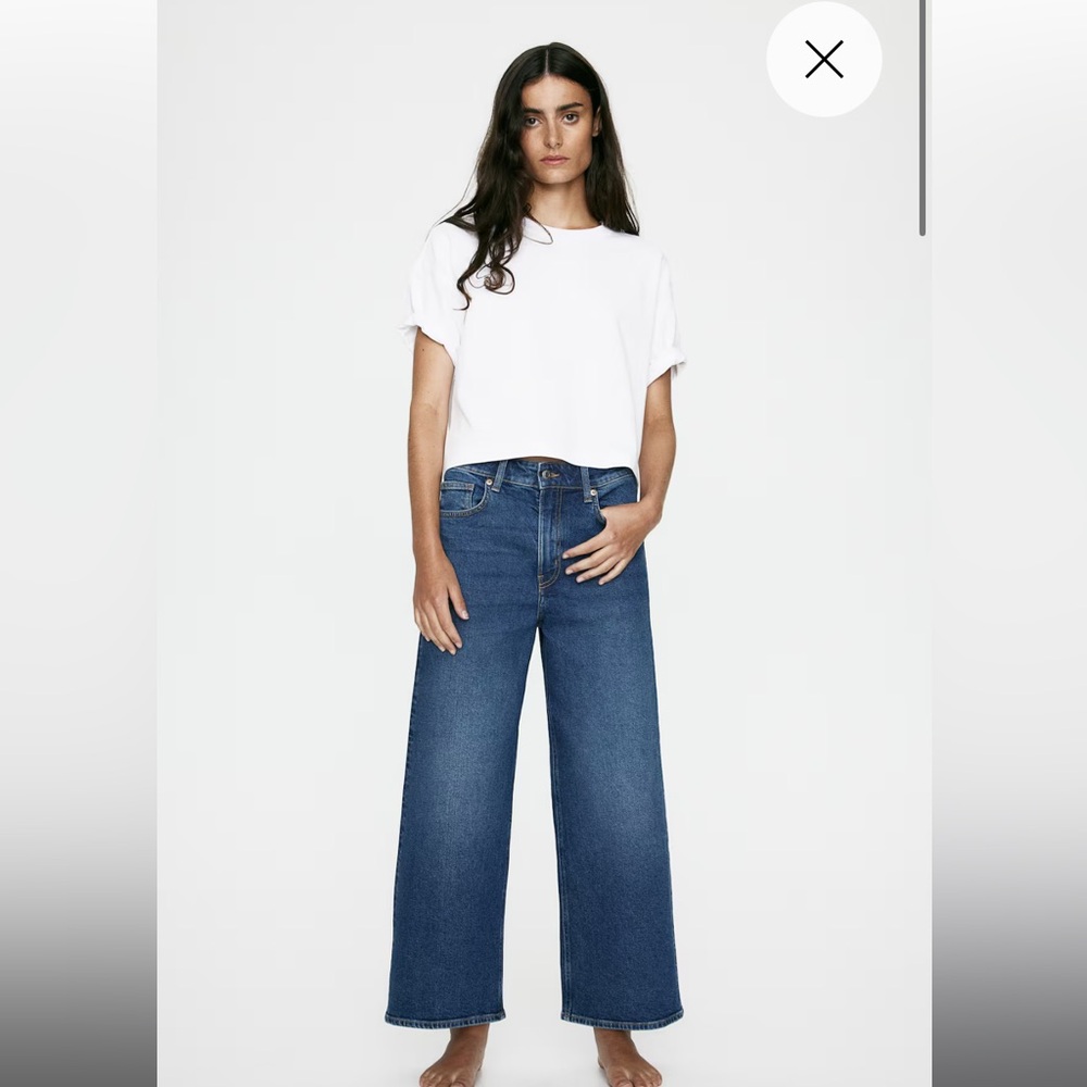 Wide-cut jeans H&M size 16